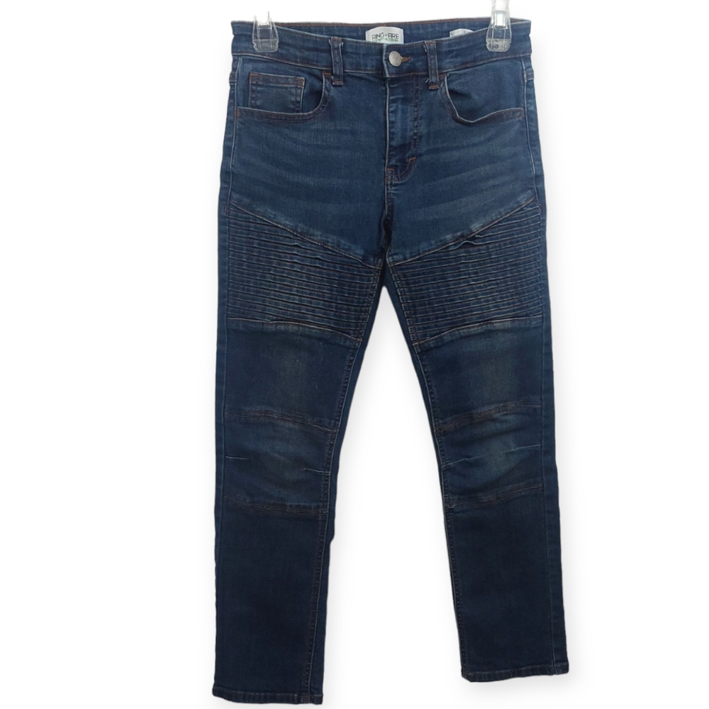 Ring of Fire Boy's Size 12 Slim Jeans Swerve Stretch Moto Sustainable Denim